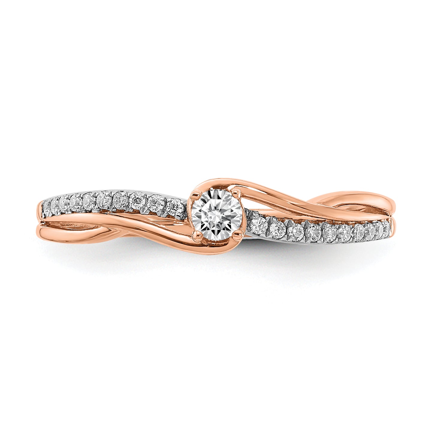 0.36ct. CZ Solid Real 14k Rose Gold Engagement Ring