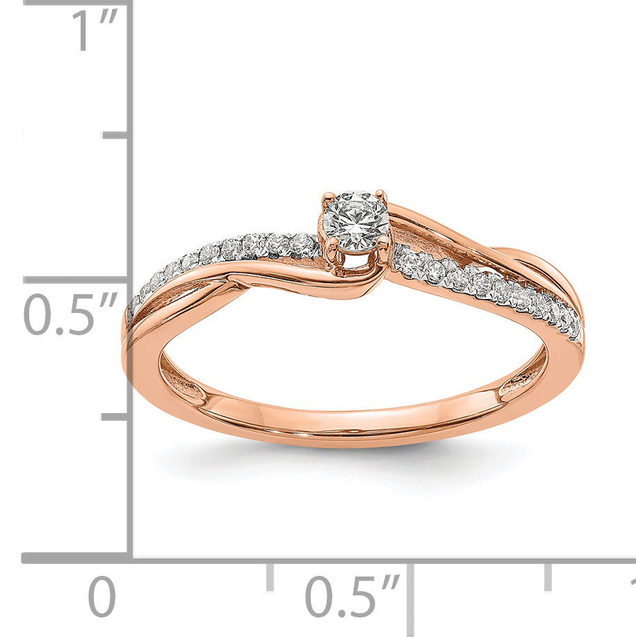 0.36ct. CZ Solid Real 14k Rose Gold Engagement Ring