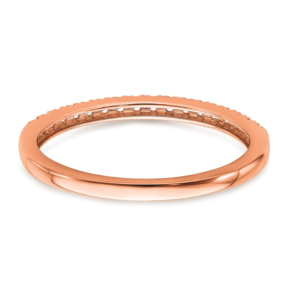 14k Rose Gold Real Diamond Wedding Band