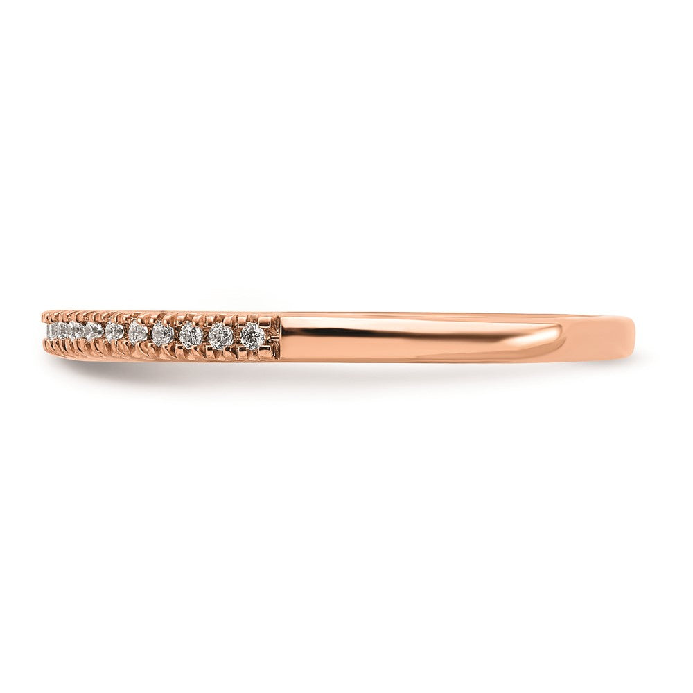 14k Rose Gold Real Diamond Wedding Band