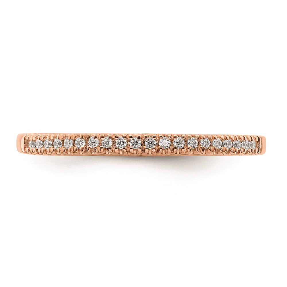 14k Rose Gold Real Diamond Wedding Band