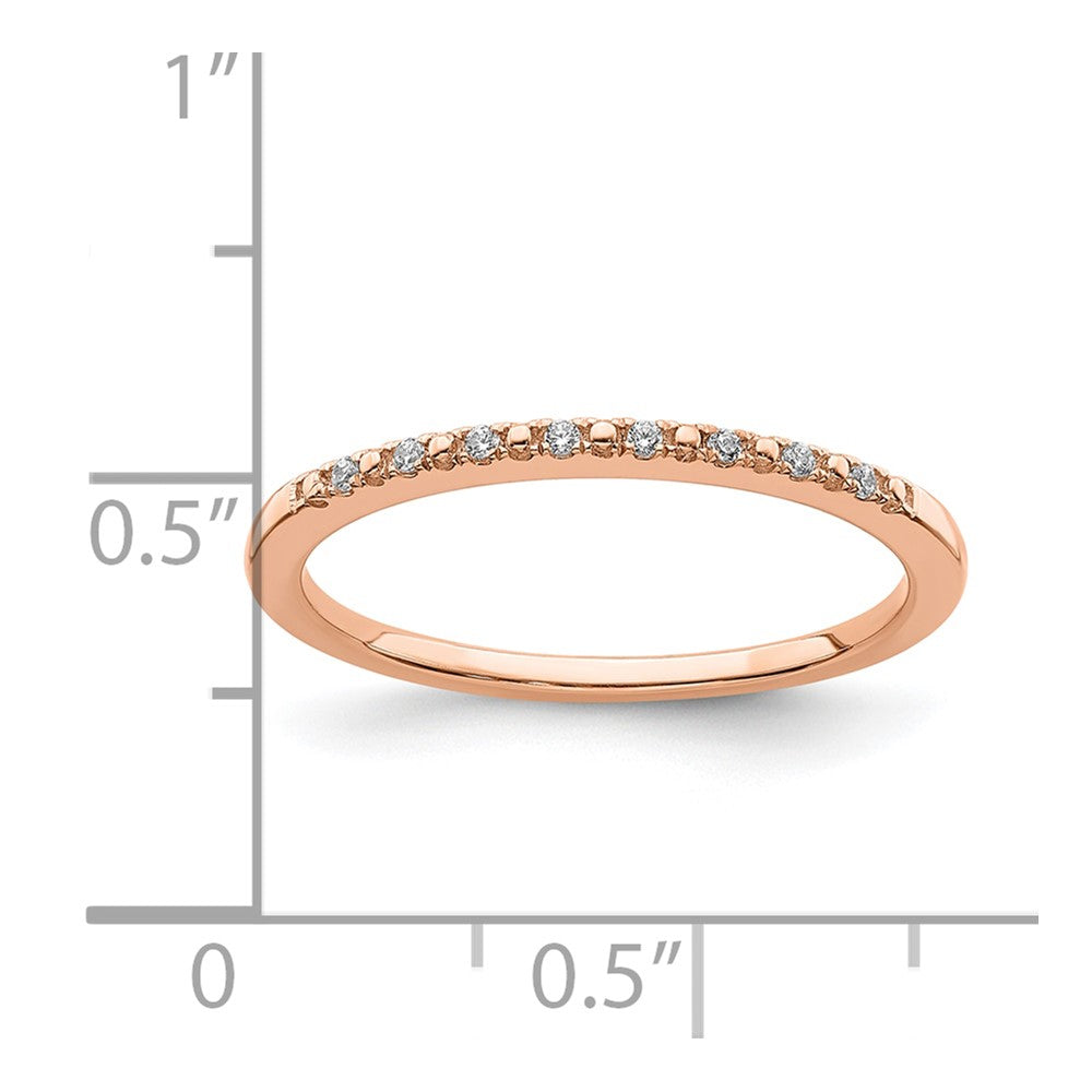 14k Rose Gold Real Diamond Wedding Band