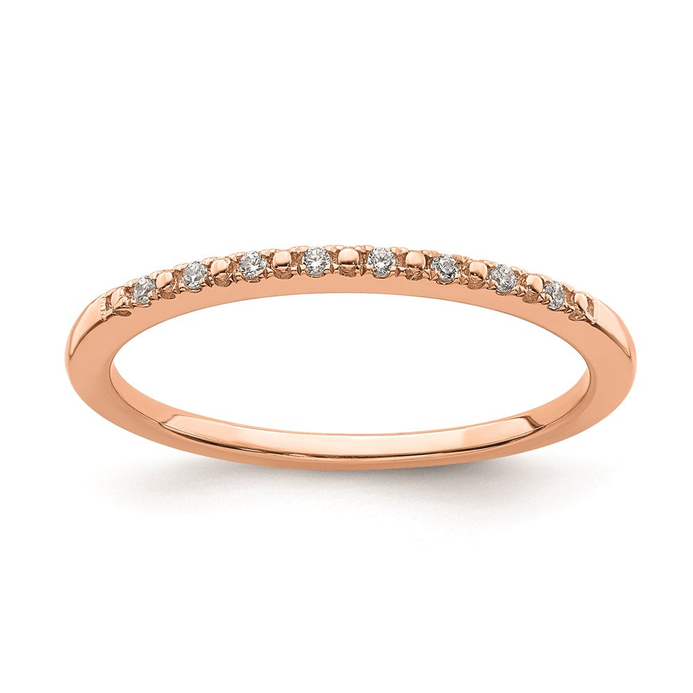 14k Rose Gold Real Diamond Wedding Band