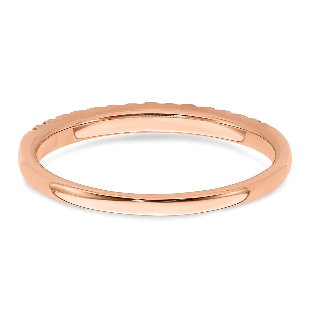 14k Rose Gold Real Diamond Wedding Band