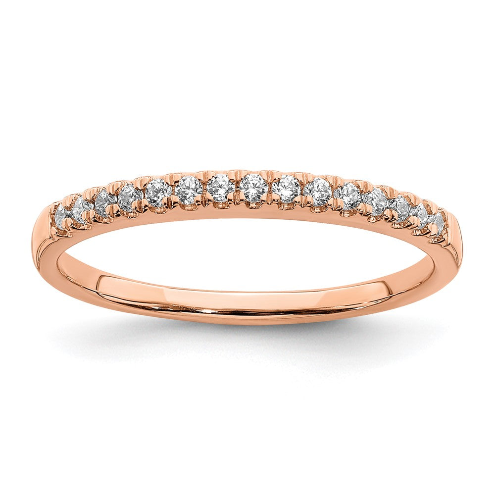 14k Rose Gold Real Diamond Wedding Band