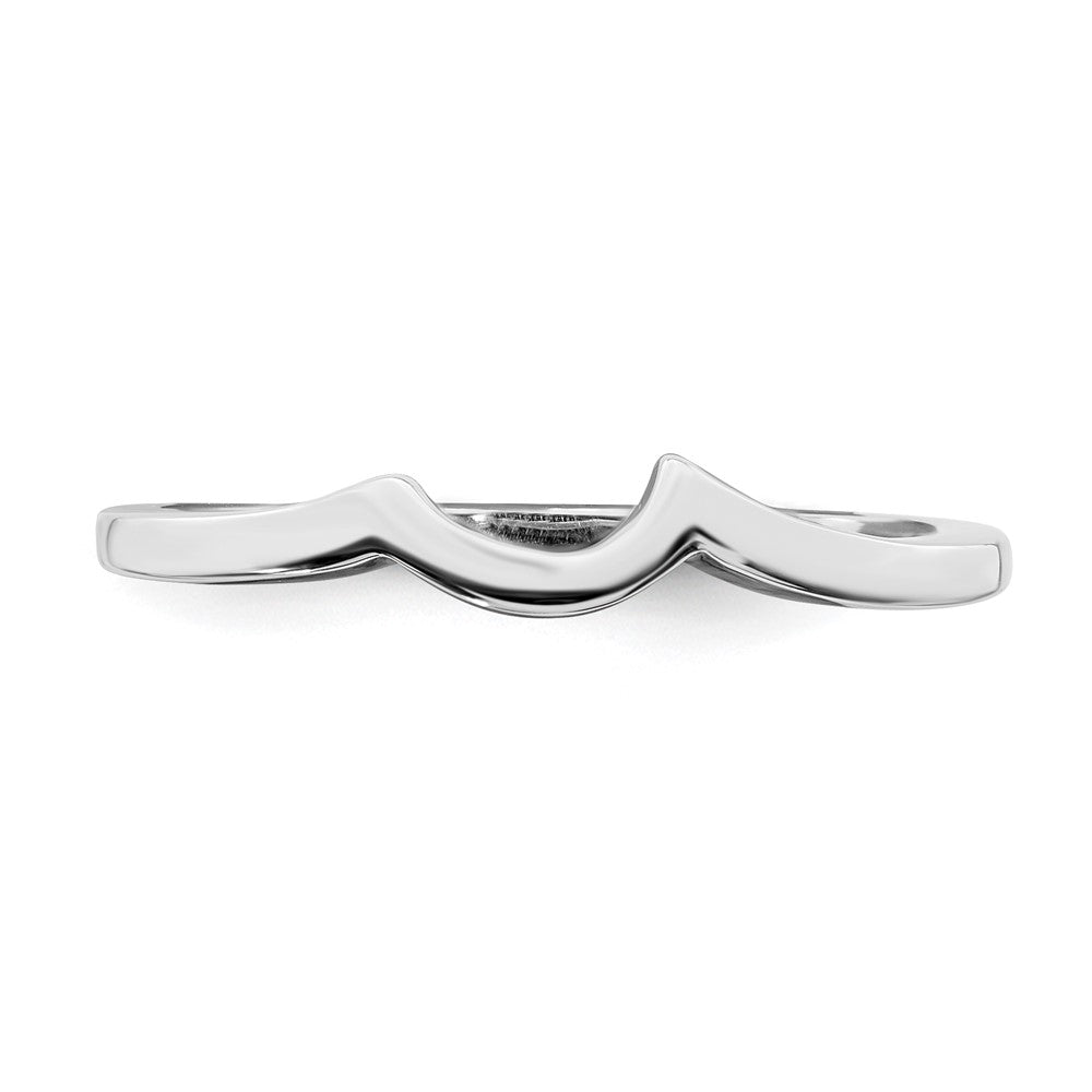 14K White Gold Contoured Band