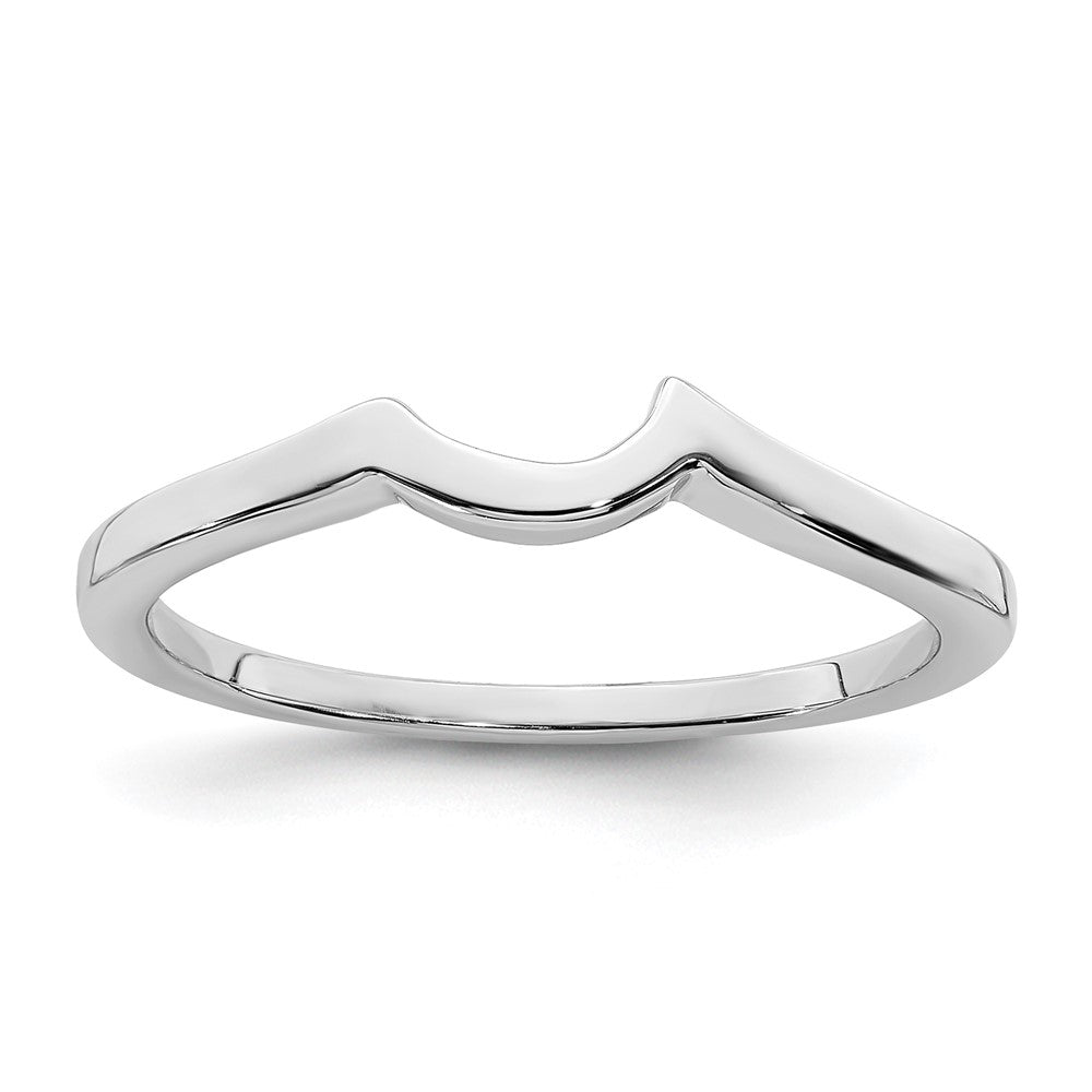 14K White Gold Contoured Band