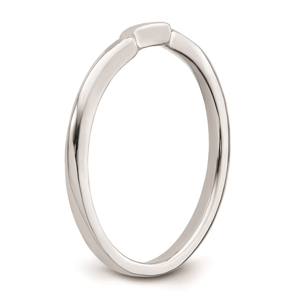 14K White Gold Contoured Band