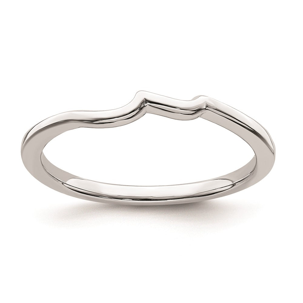 14K White Gold Contoured Band