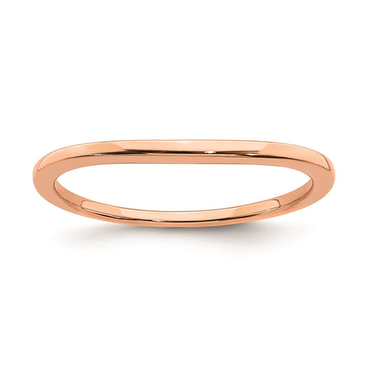 14K Rose Gold Contoured Band