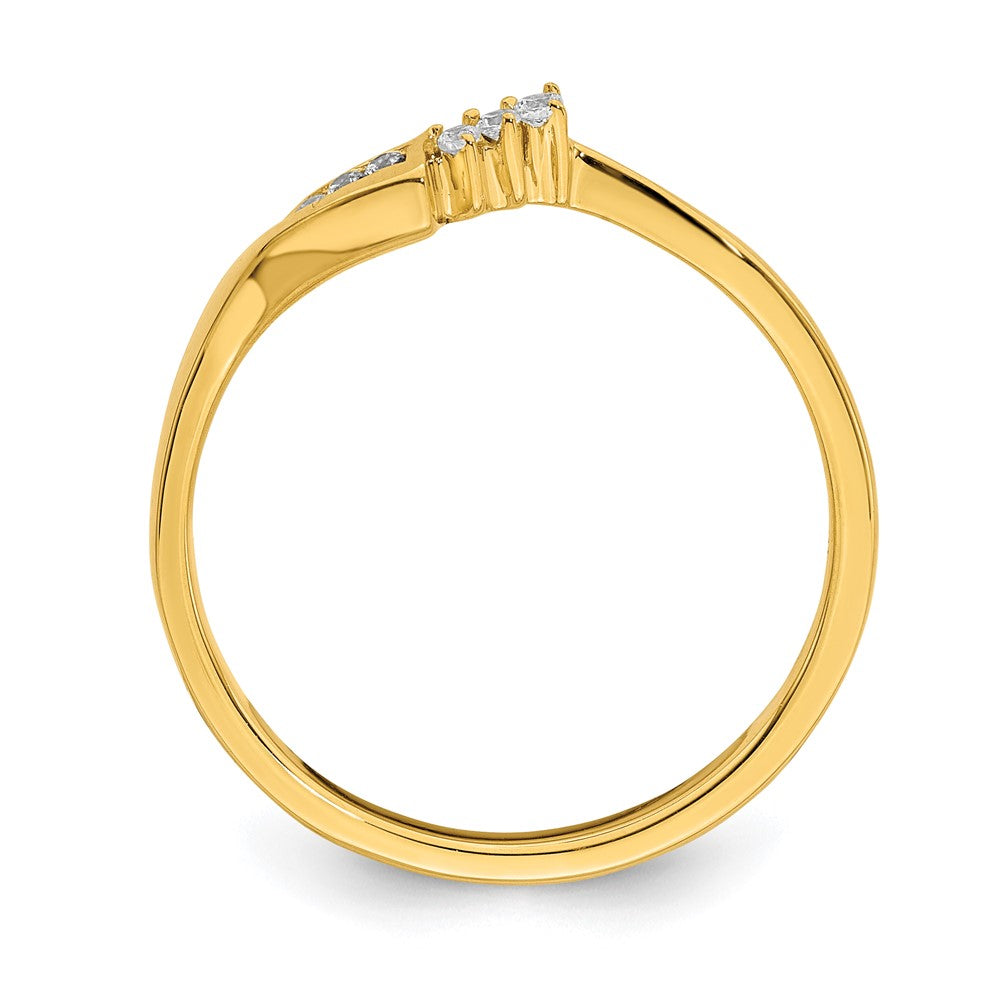 10k Yellow Gold Contoured Real Diamond Band