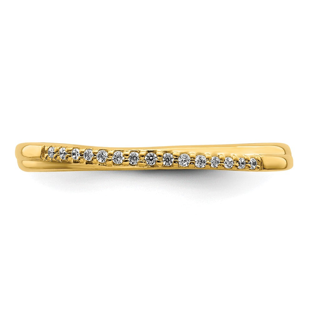 10k Yellow Gold Contoured Real Diamond Band