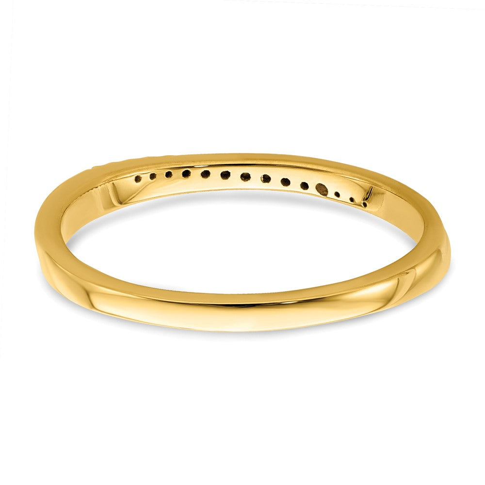 10k Yellow Gold Contoured Real Diamond Band