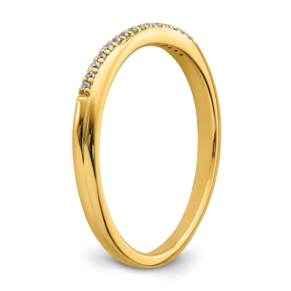 10k Yellow Gold Contoured Real Diamond Band