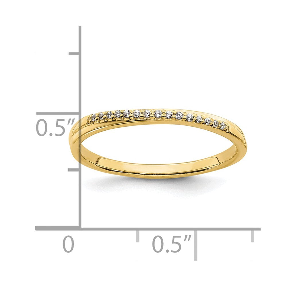 10k Yellow Gold Contoured Real Diamond Band