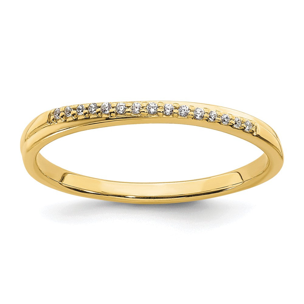 10k Yellow Gold Contoured Real Diamond Band