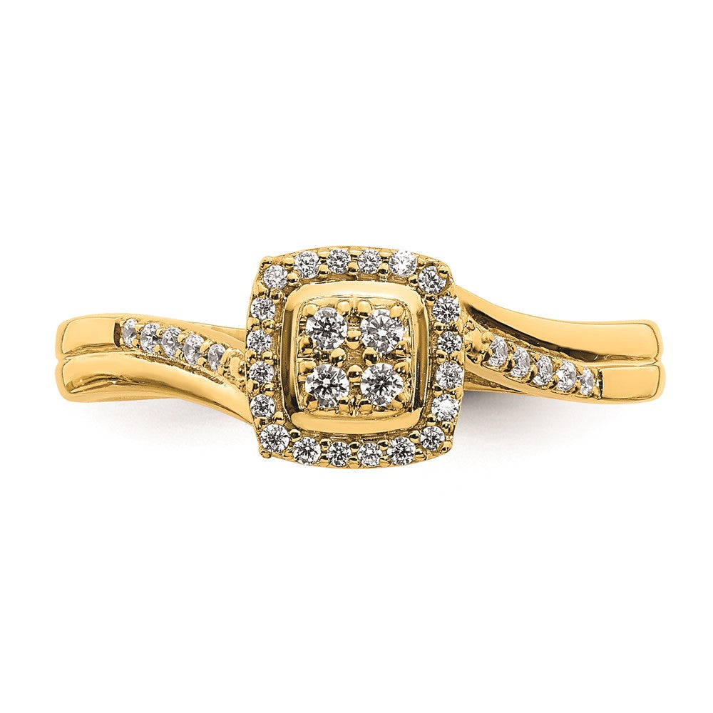 10k Yellow Gold Real Diamond Engagement Ring