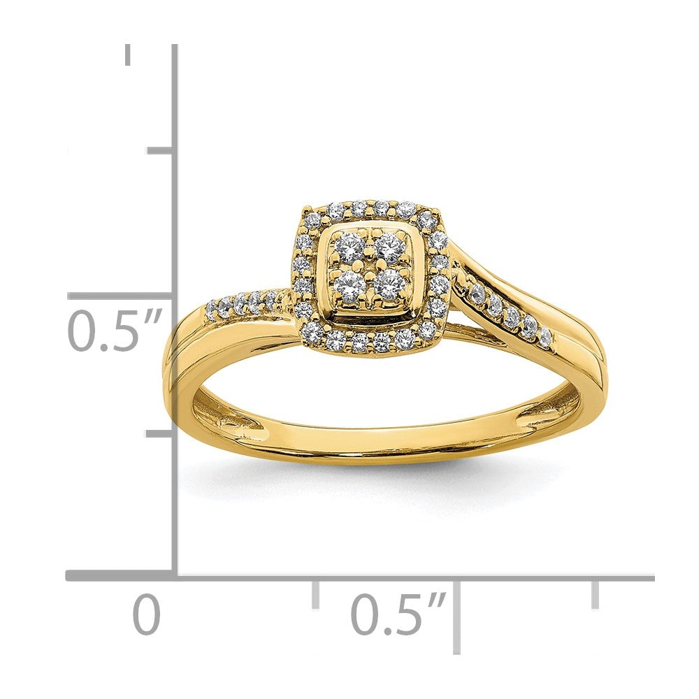 10k Yellow Gold Real Diamond Engagement Ring