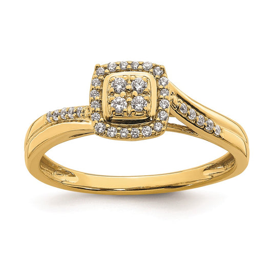 10k Yellow Gold Real Diamond Engagement Ring