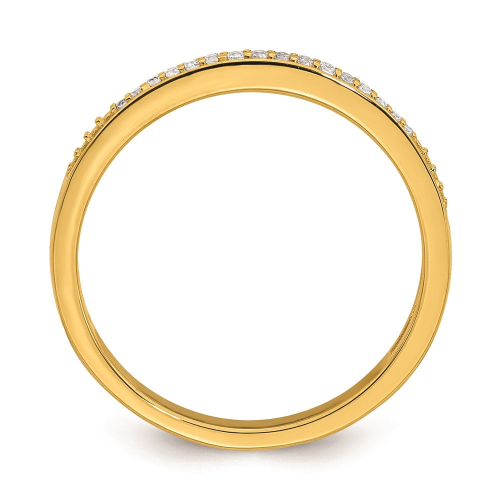 10k Yellow Gold Contoured Real Diamond Band