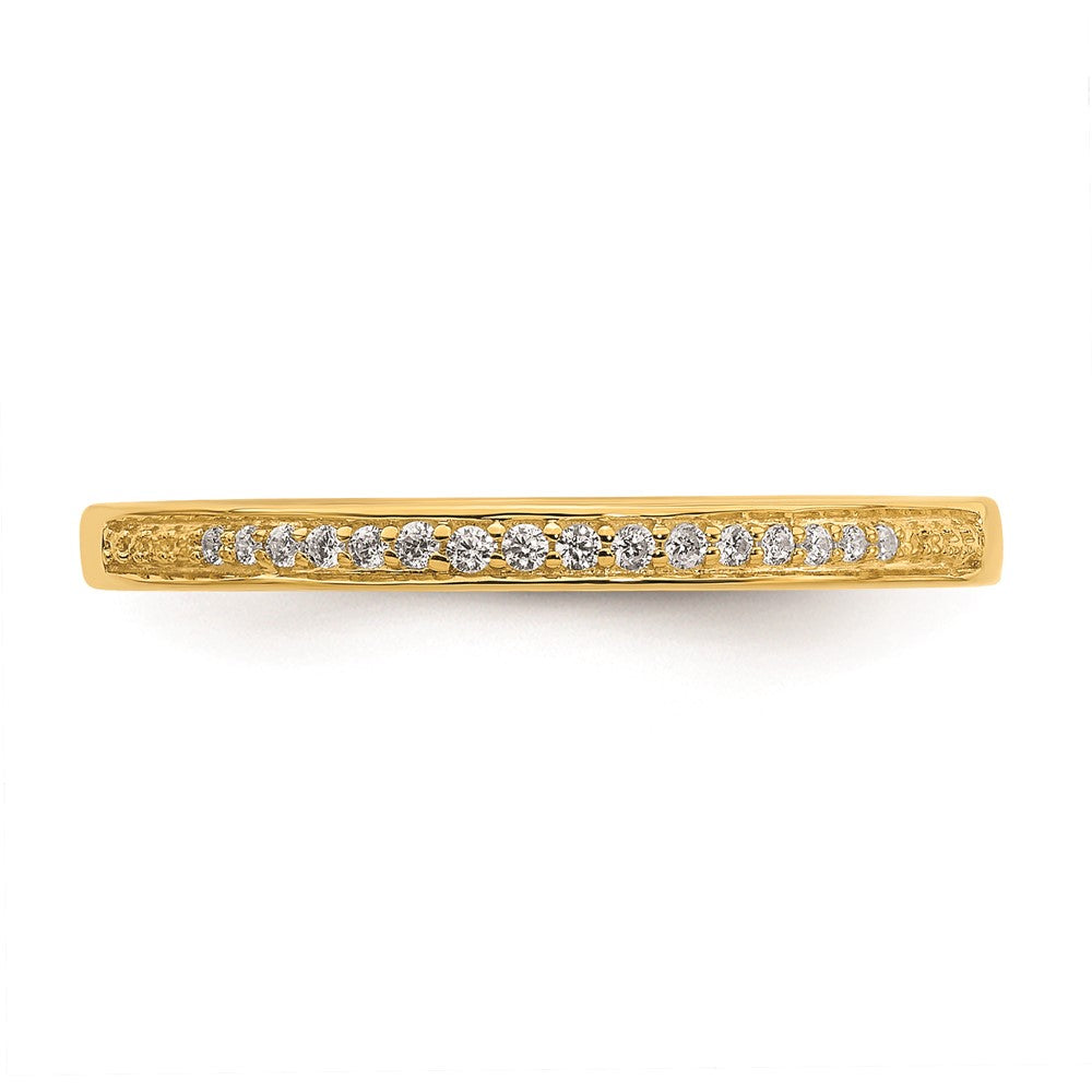 10k Yellow Gold Contoured Real Diamond Band