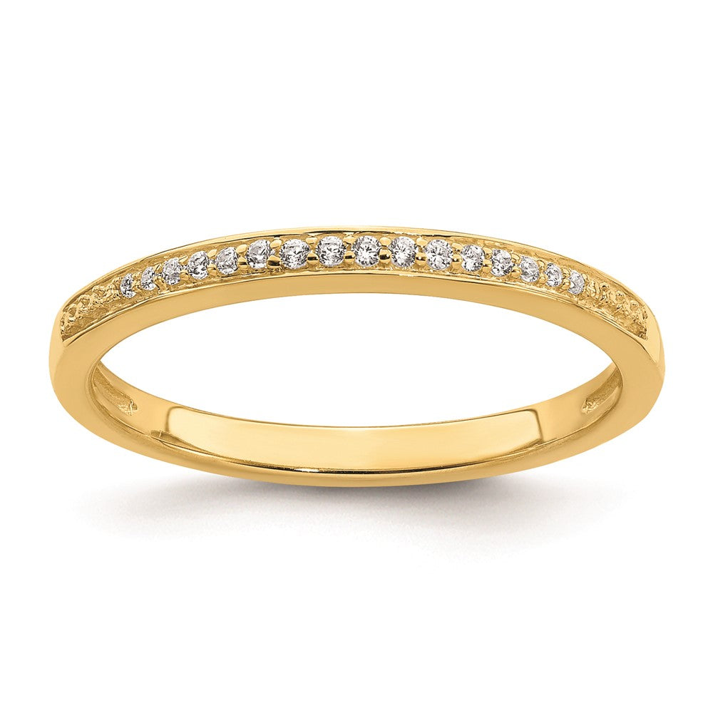 10k Yellow Gold Contoured Real Diamond Band