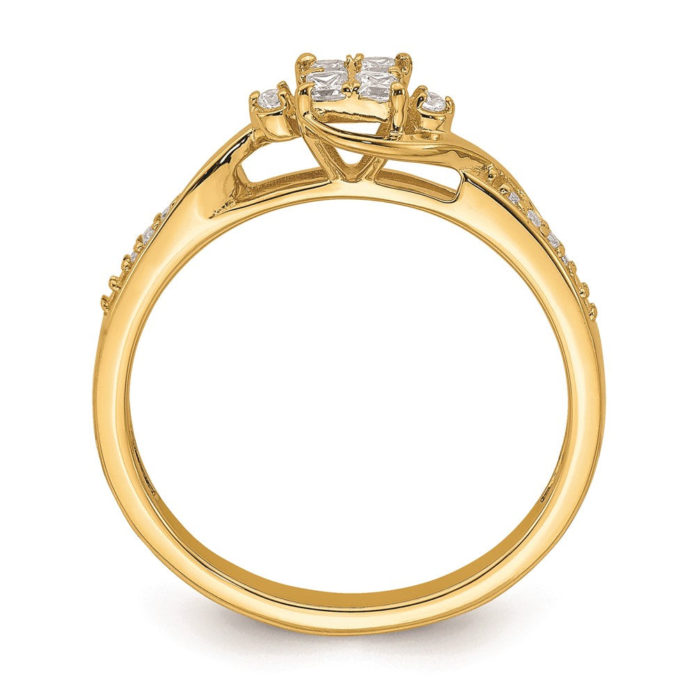 10k Yellow Gold Real Diamond Engagement Ring