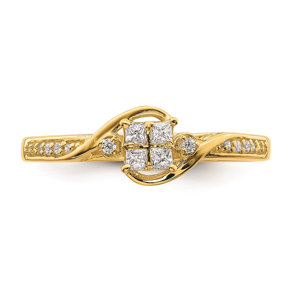 10k Yellow Gold Real Diamond Engagement Ring