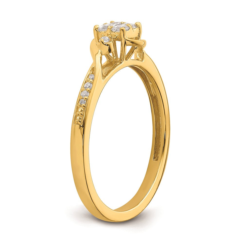 10k Yellow Gold Real Diamond Engagement Ring