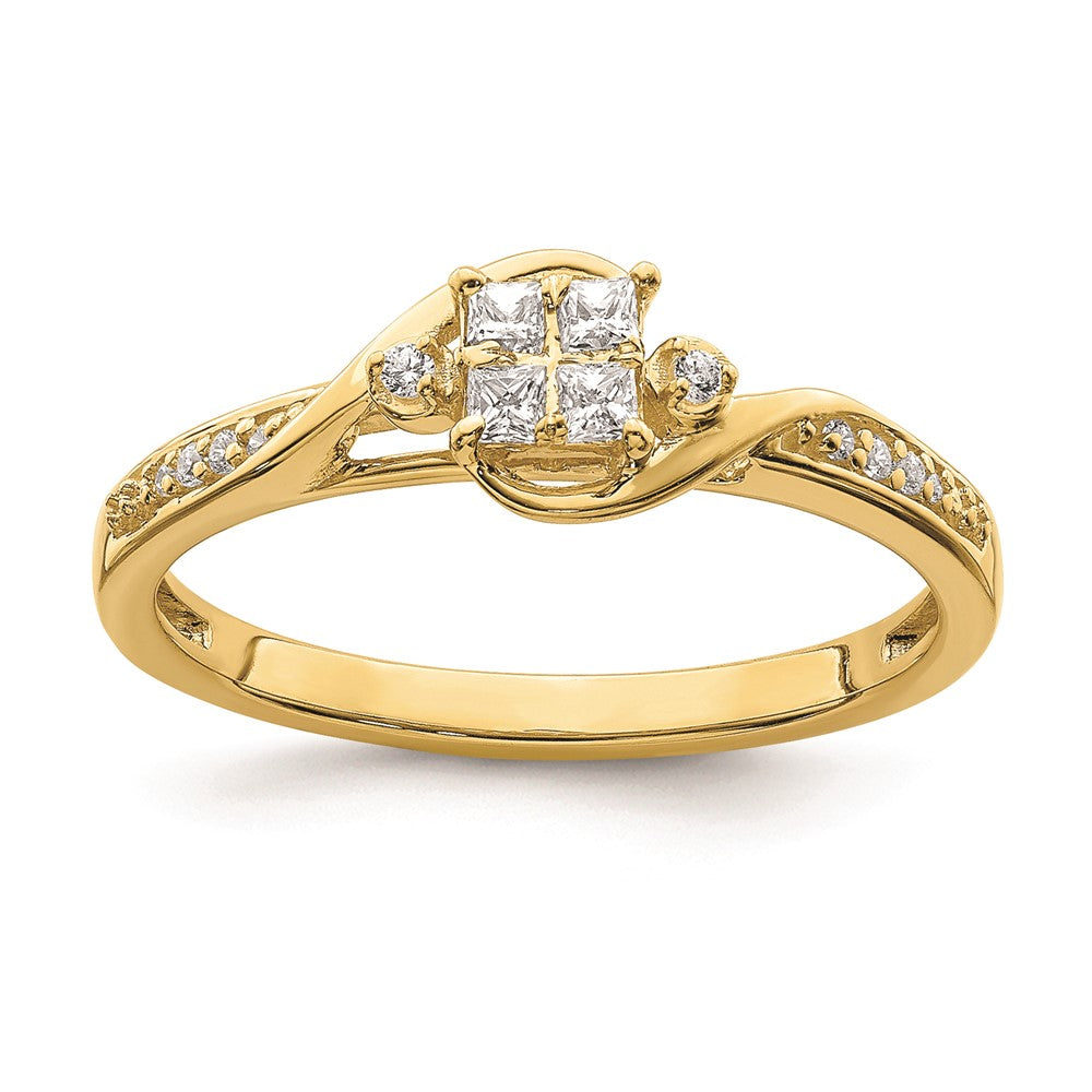 10k Yellow Gold Real Diamond Engagement Ring