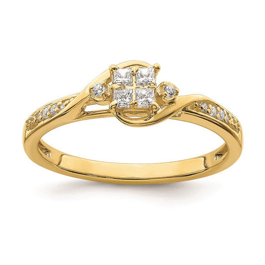 10k Yellow Gold Real Diamond Engagement Ring