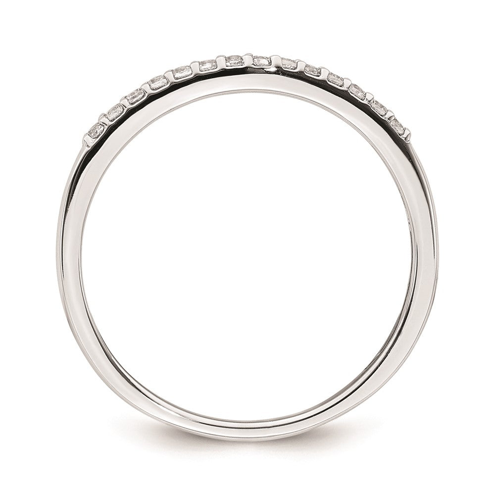 14K White Gold Contoured Real Diamond Band