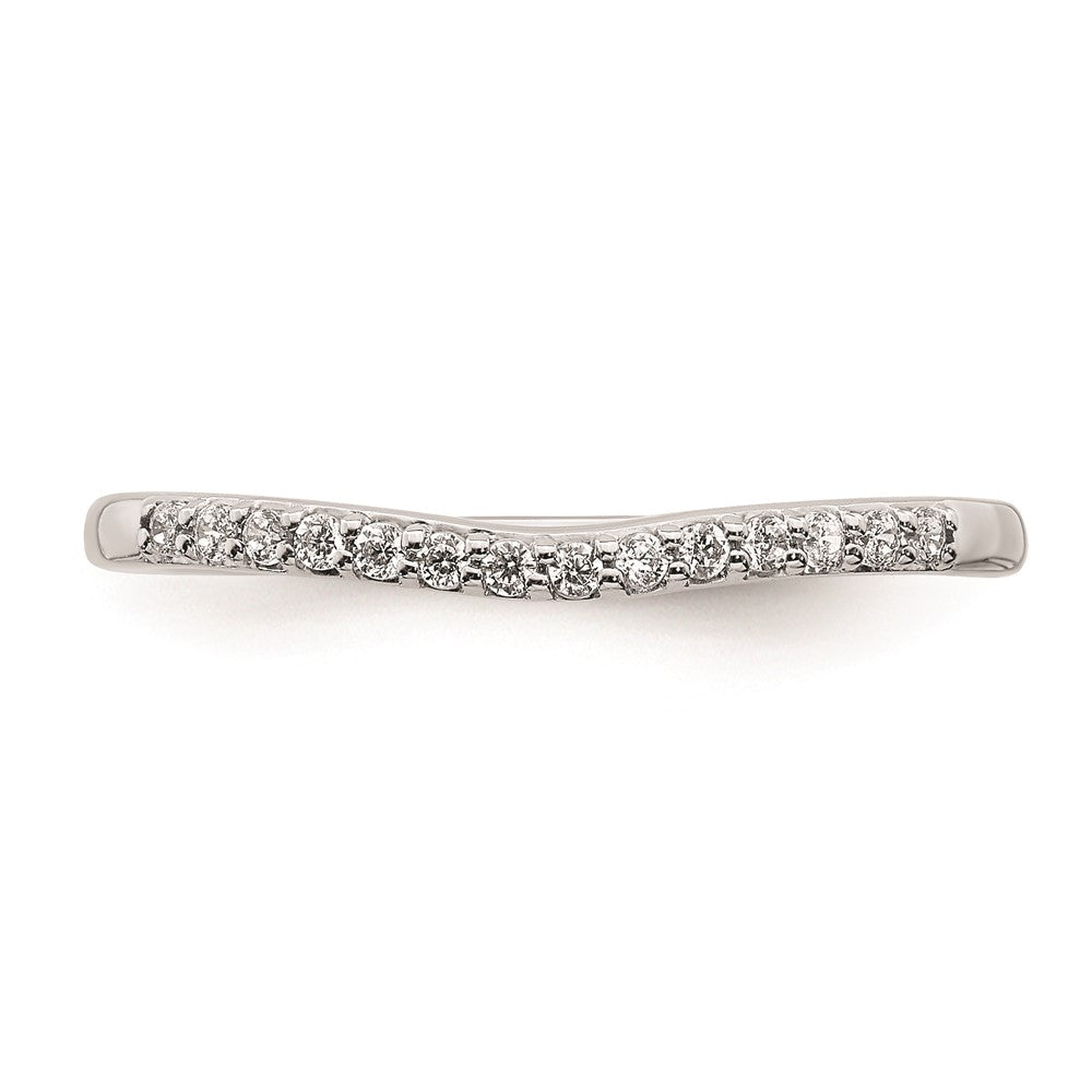 14K White Gold Contoured Real Diamond Band