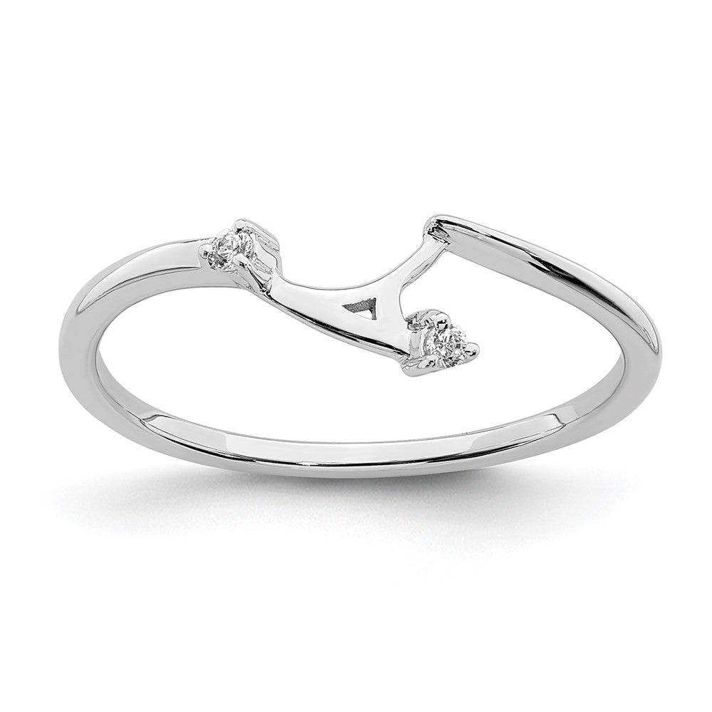 14K White Gold Fitted Real Diamond Band