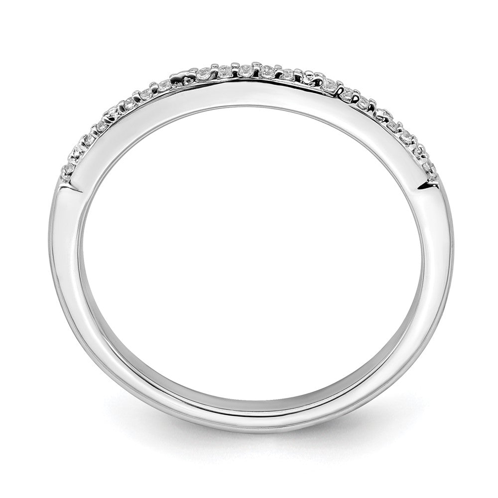 14K White Gold Real Diamond Band