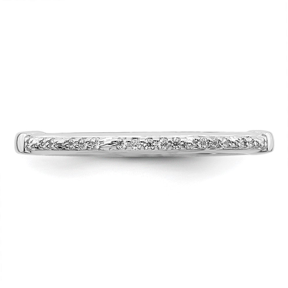 14K White Gold Real Diamond Band