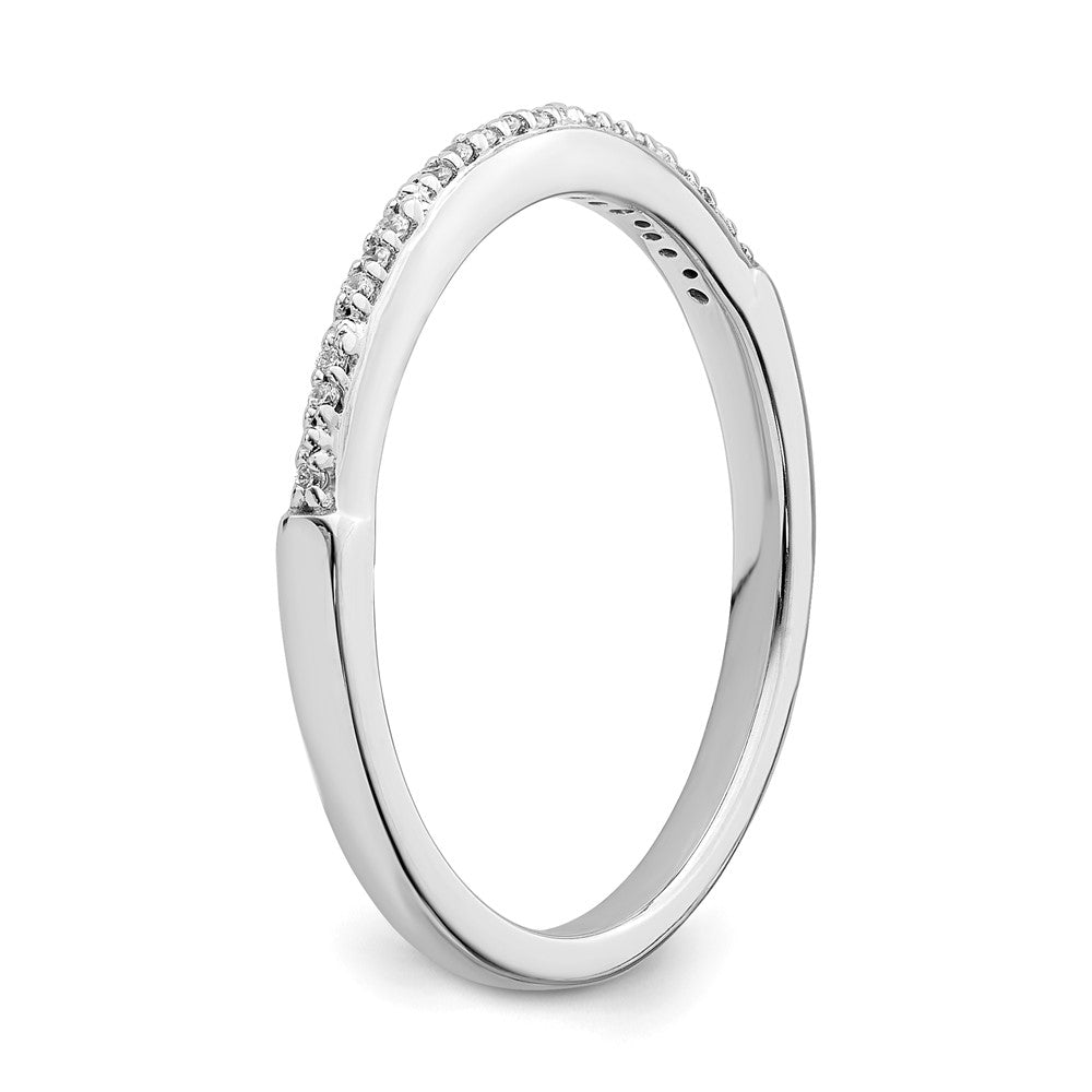 14K White Gold Real Diamond Band