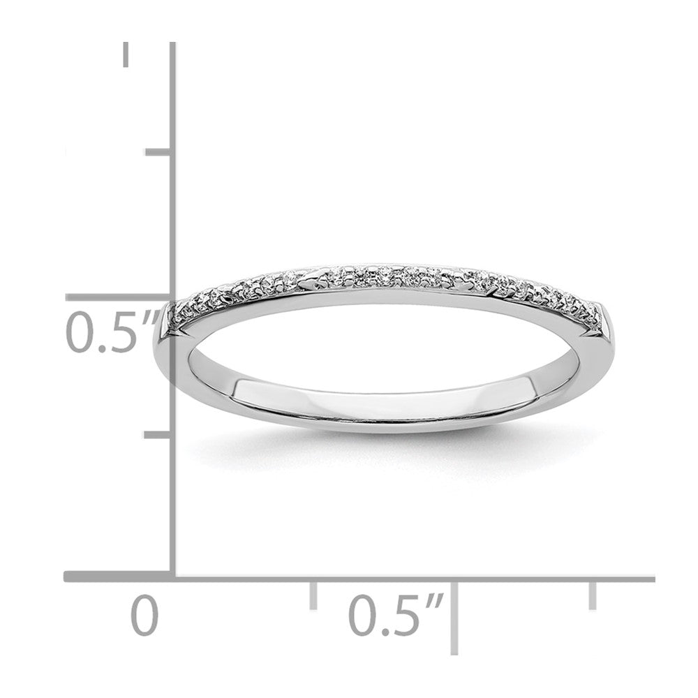 14K White Gold Real Diamond Band