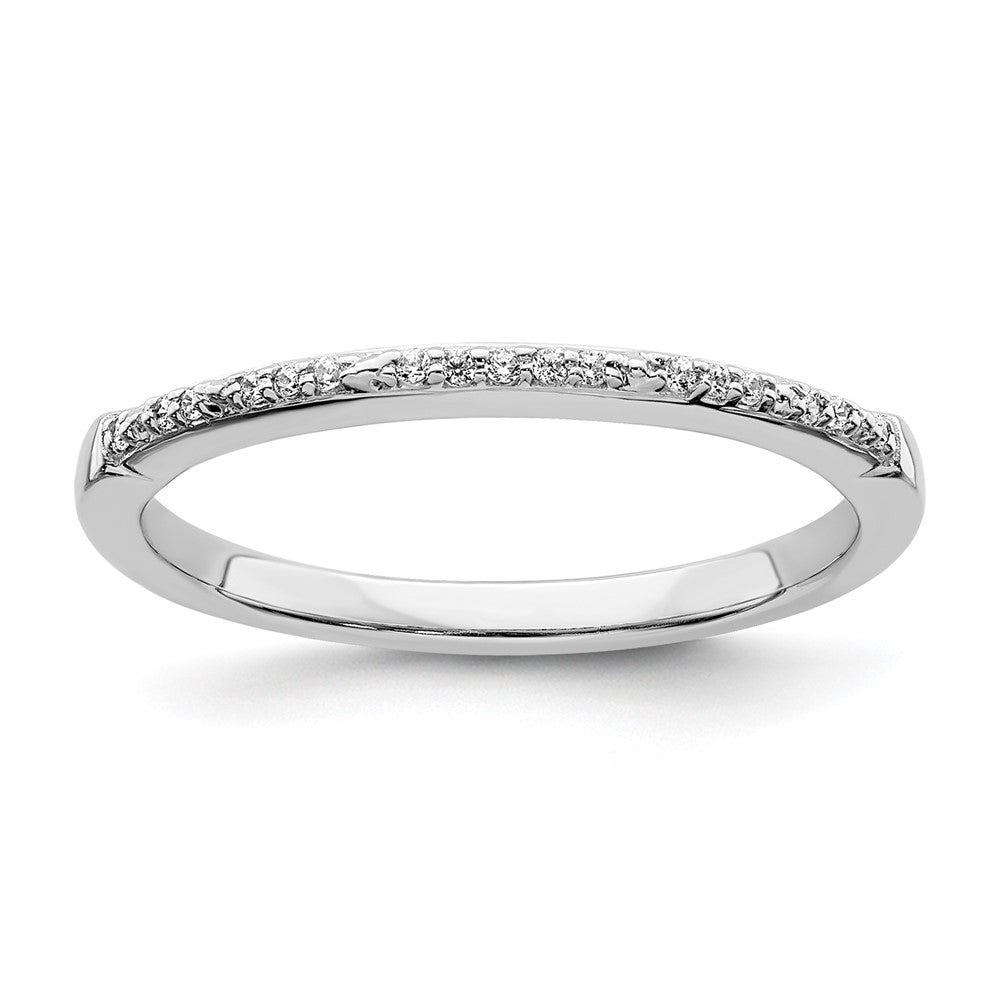 14K White Gold Real Diamond Band