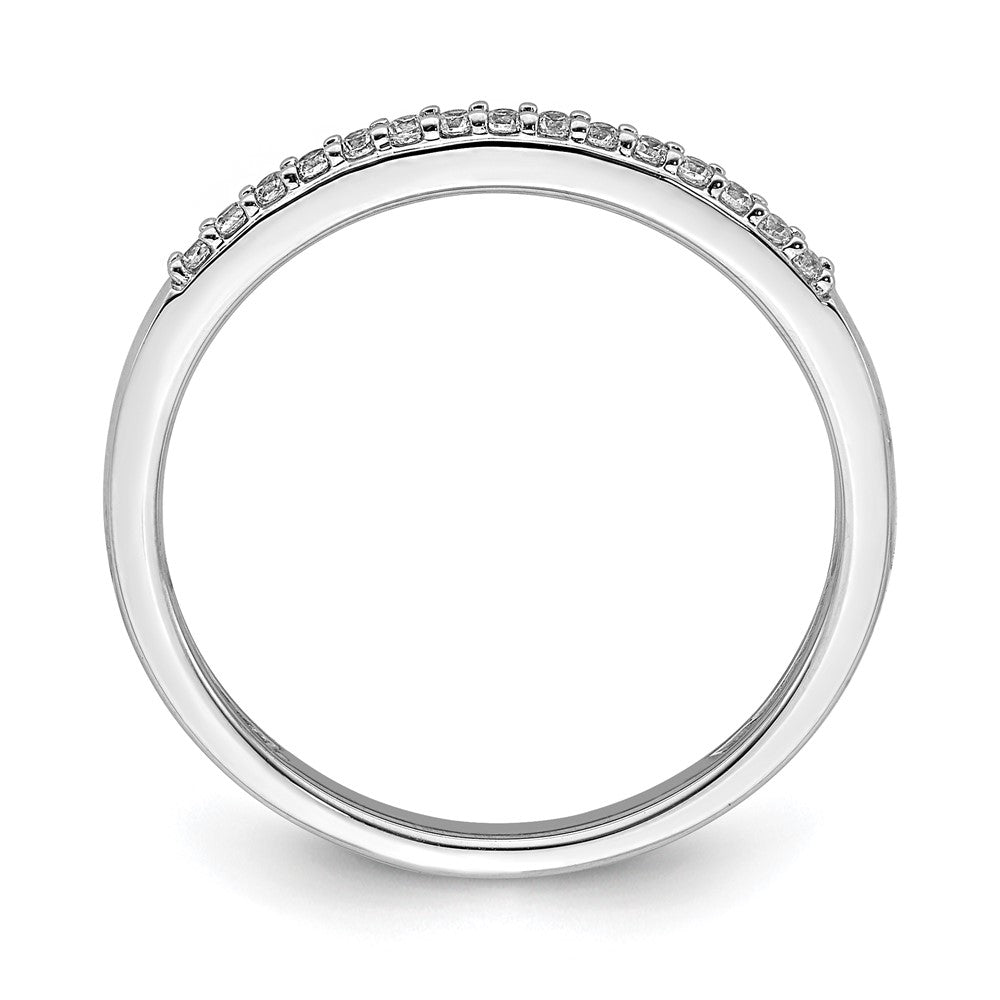 14K White Gold Real Diamond Band