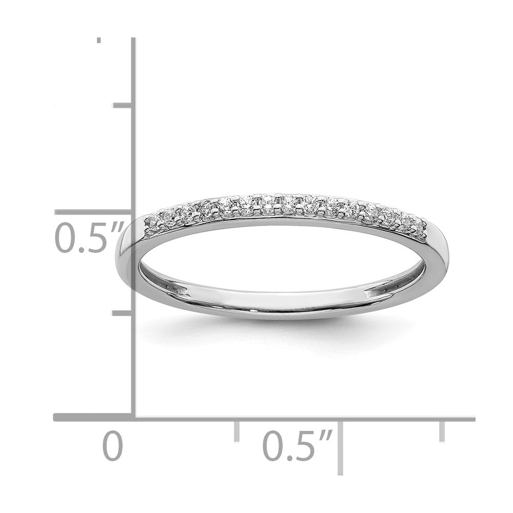 14K White Gold Real Diamond Band