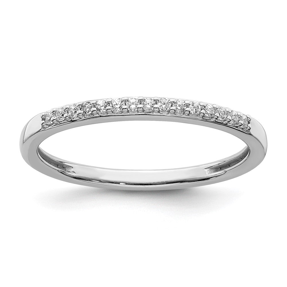 14K White Gold Real Diamond Band