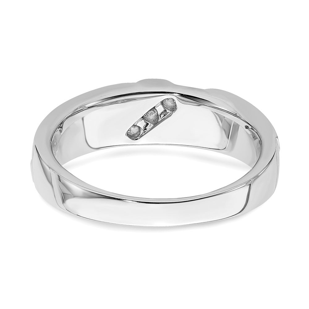 0.10ct. CZ Solid Real 14k White Gold Men's Wedding Band Ring