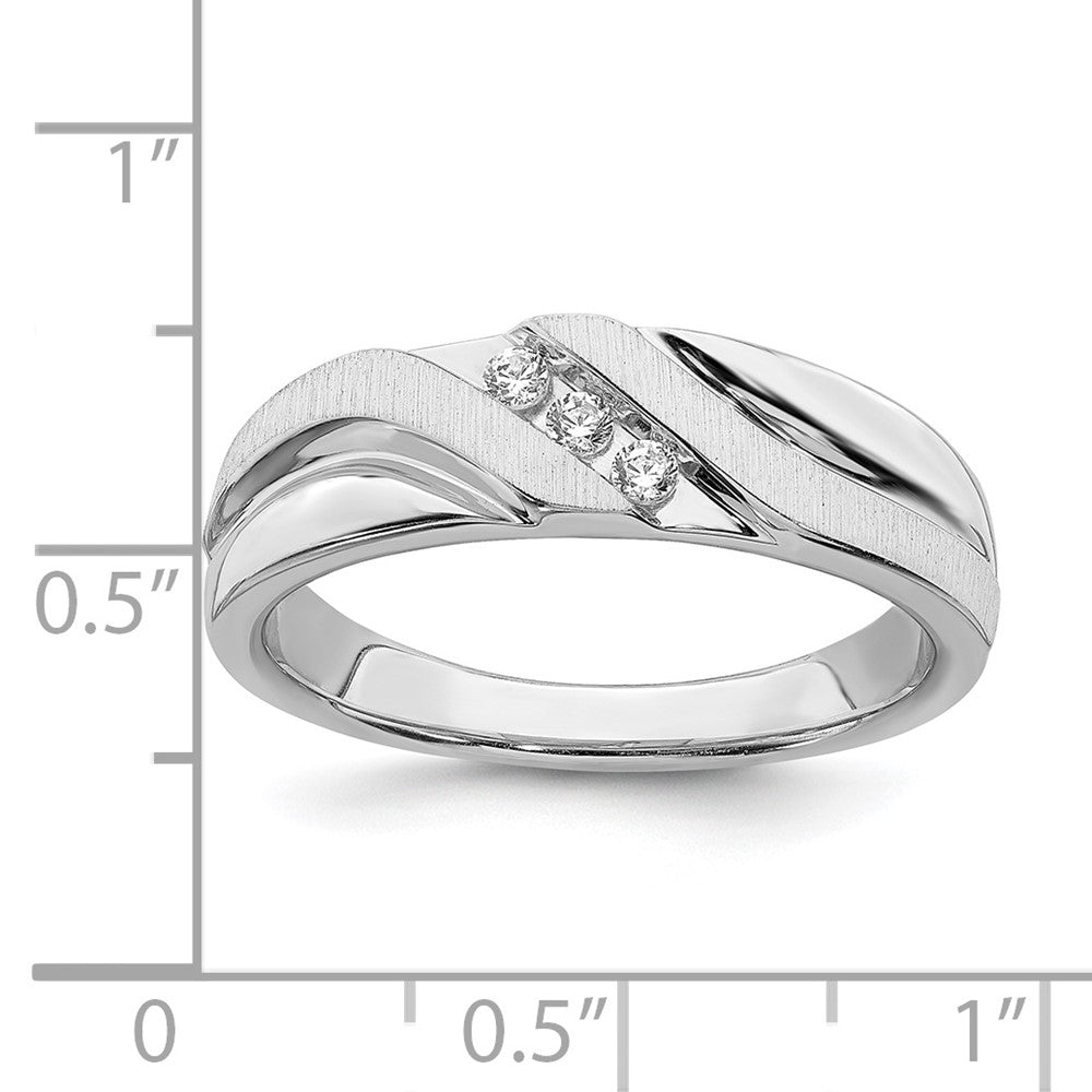 0.10ct. CZ Solid Real 14k White Gold Men's Wedding Band Ring