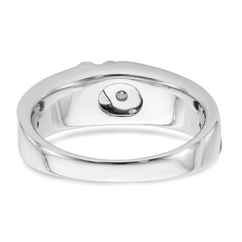 0.24ct. CZ Solid Real 14k White Gold Men's Wedding Band Ring