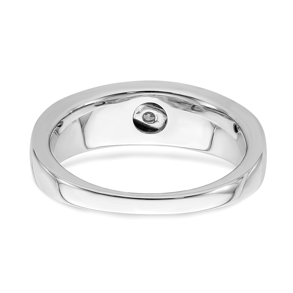 0.20ct. CZ Solid Real 14k White Gold Men's Bridal Wedding Band Ring