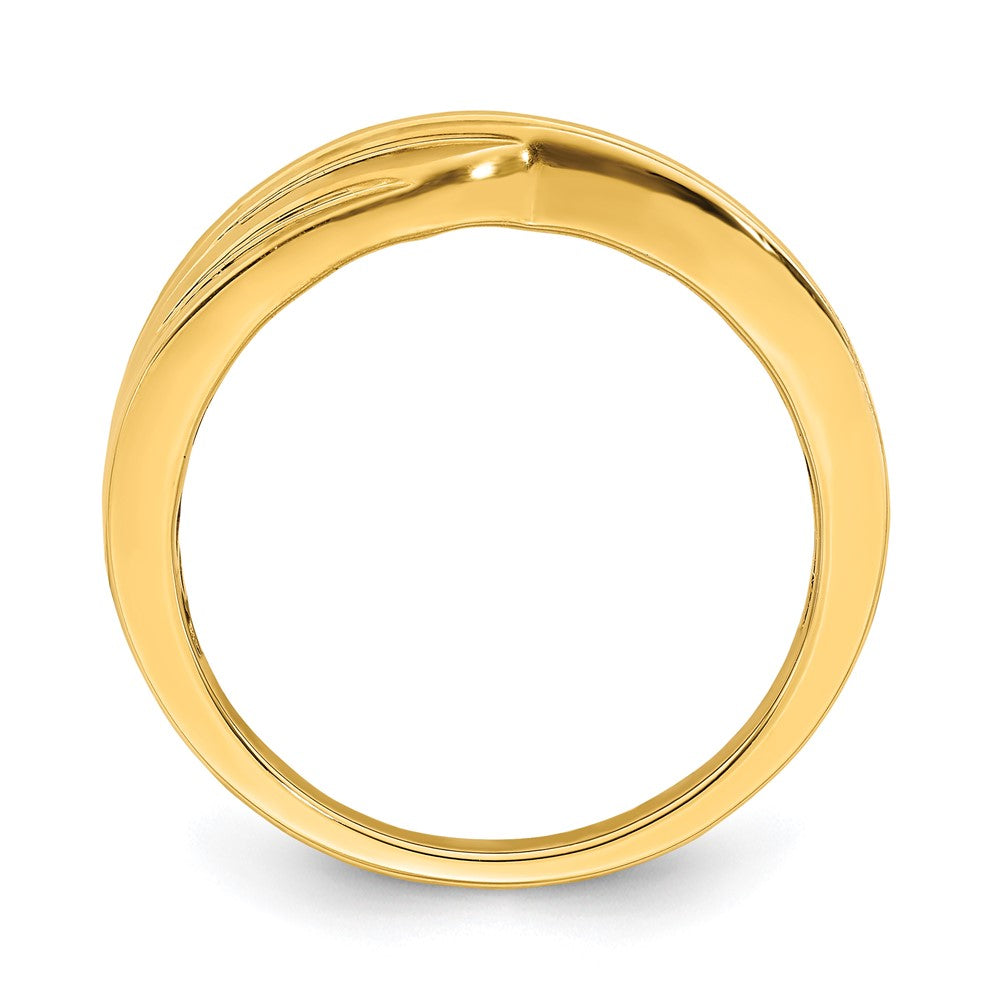 14K Yellow Gold Men's Real Diamond Bridal Band