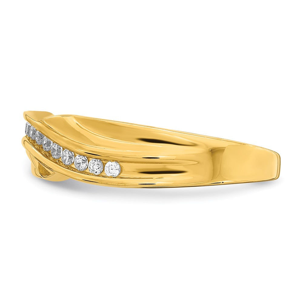 14K Yellow Gold Men's Real Diamond Bridal Band