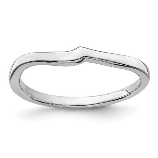 14k White Gold Contoured Band