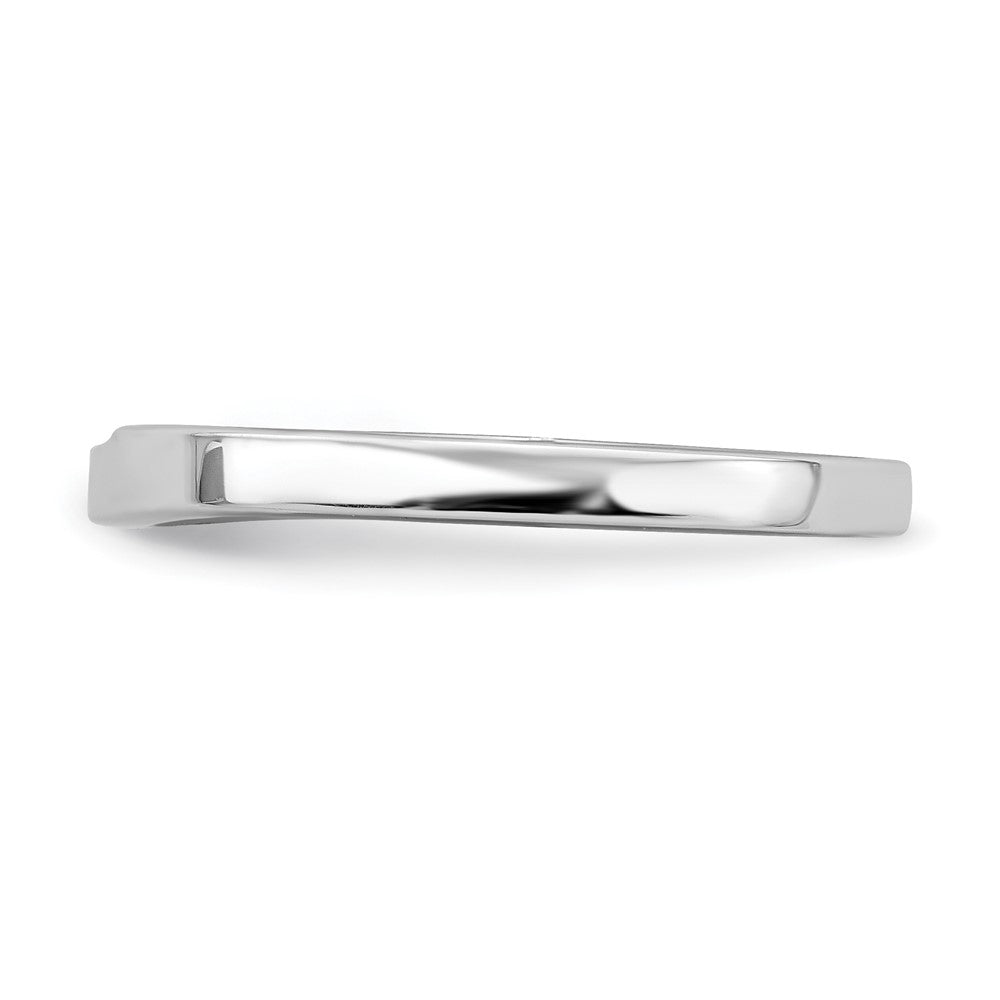 14k White Gold Contoured Band